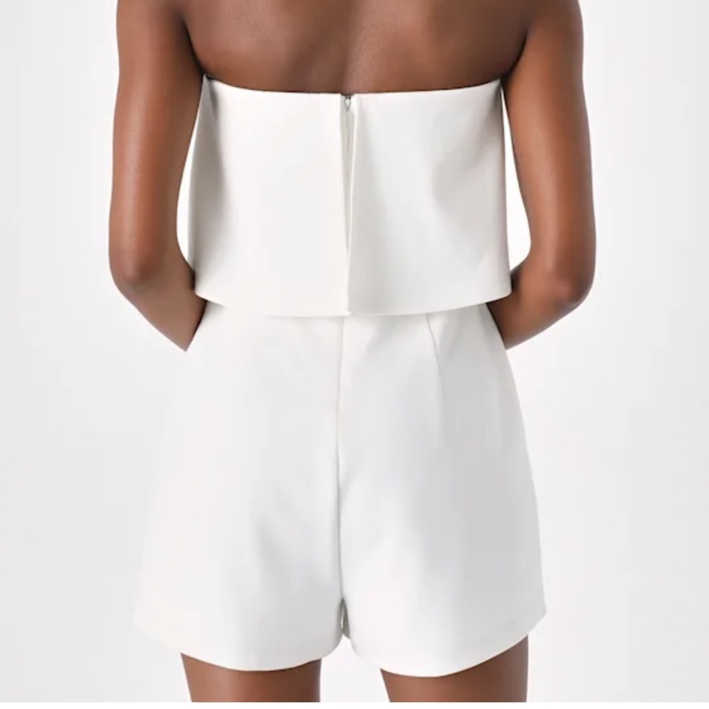 NWT Lulu's Ivory Strapless Romper - Picture 3 of 6